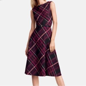 Piper Belted Plaid Fit &Flare Dress